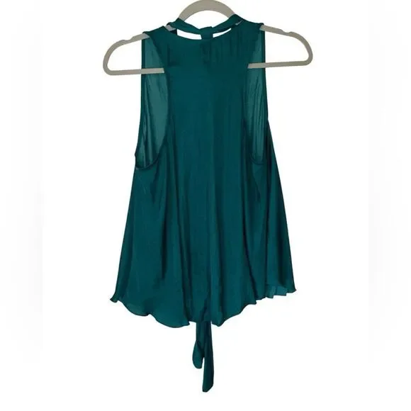 Free People Here With Me Forest Green Lace-Up Top Size Small NWT - Picture 4 of 10